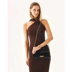Kazar Clutch*Elegant patent læder clutch taske Sort