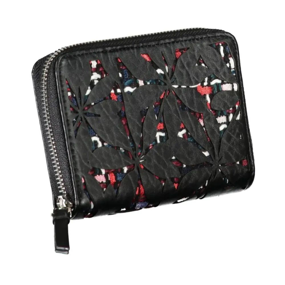 Desigual Punge & Kortholder*Elegant Sort Pung med Lynlås og Kontrastfarvede Accenter Multifarvet