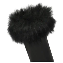 Kazar Handsker*Elegante damehandsker i læder med finish af syntetisk pels Sort