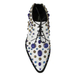Dolce & Gabbana Snøresko*Elegante e ldersko med krystaller Hvid
