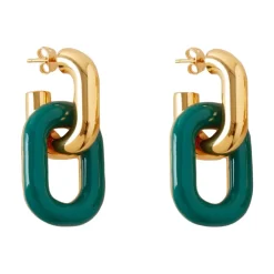 Mulberry Smykker*Emalje Link Dobbelt Øreringe Multifarvet