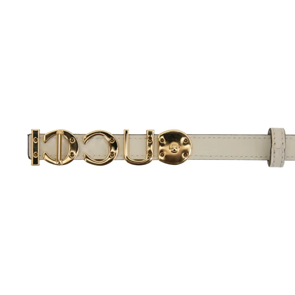 Gucci Bælter*Embellished Buckle Belt Hvid