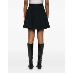 Versace Jeans Couture Nederdele*Embellished Buckle Belt Plisseret Nederdel Sort