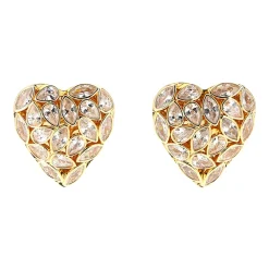 Self Portrait Smykker*Embellished Heart Earrings Gul