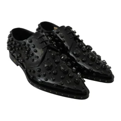 Dolce & Gabbana Snøresko*Embellished Patent Leather Loafers Sort
