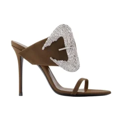 Giuseppe Zanotti Stiletter*Embellished Stiletto Mules Brun