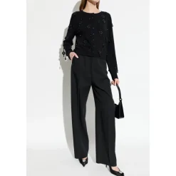 Tory Burch Striktrøjer & Sweatere*Embellished Wool Cardigan Sort