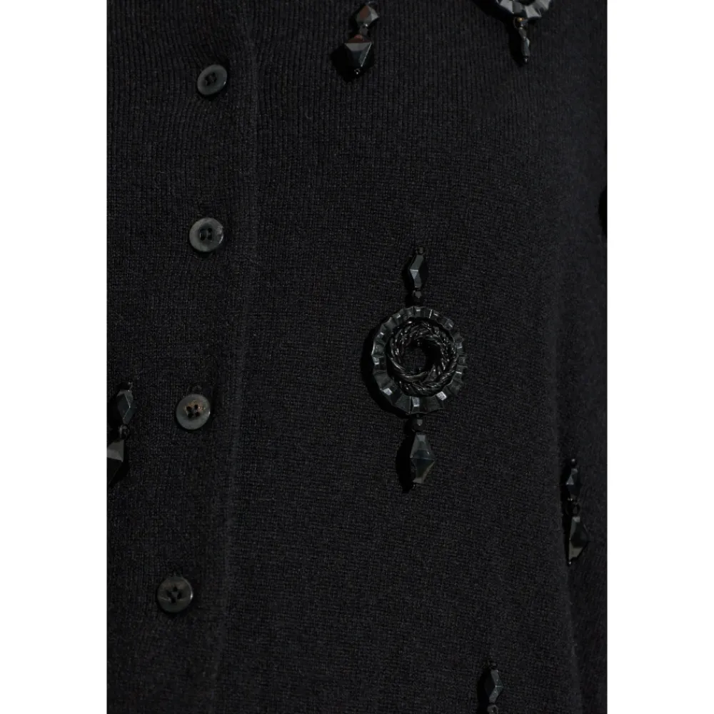 Tory Burch Striktrøjer & Sweatere*Embellished Wool Cardigan Sort