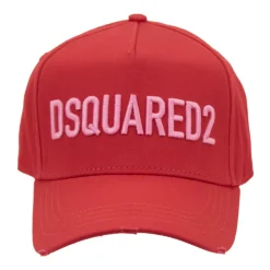Dsquared2 Huer & Kasketter*Embossed Logo Baseball Cap Fibbia Rød