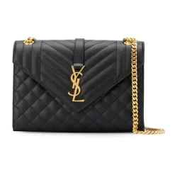 Saint Laurent Skuldertasker*Envelope Medium Taske Sort