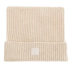 Acne Studios Huer & Kasketter*Face Logo Square Beanie Beige