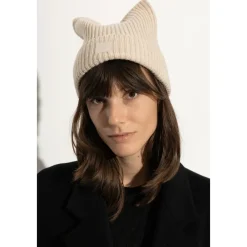 Acne Studios Huer & Kasketter*Face Logo Square Beanie Beige