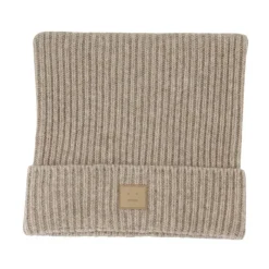 Acne Studios Huer & Kasketter*Face Logo Square Beanie Beige
