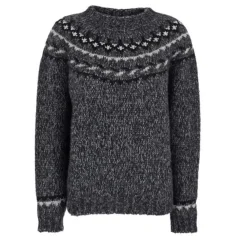 P.A.R.O.S.H. Striktrøjer & Sweatere*Fair Isle Crew Neck Sweater Grå