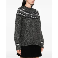 P.A.R.O.S.H. Striktrøjer & Sweatere*Fair Isle Crew Neck Sweater Grå