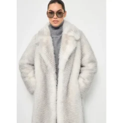 Cesare Gaspari Frakker*Faux Fur Coat Natalie - Hvid