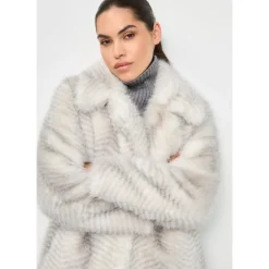 Cesare Gaspari Frakker*Faux Fur Coat Natalie - Hvid