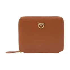 PINKO Punge & Kortholder*Firkantet læder lynlåspung Love Birds Brun