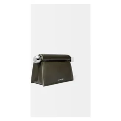 Jacquemus Clutch*Firkantet Rund Clutch Taske Mørk Khaki Grøn
