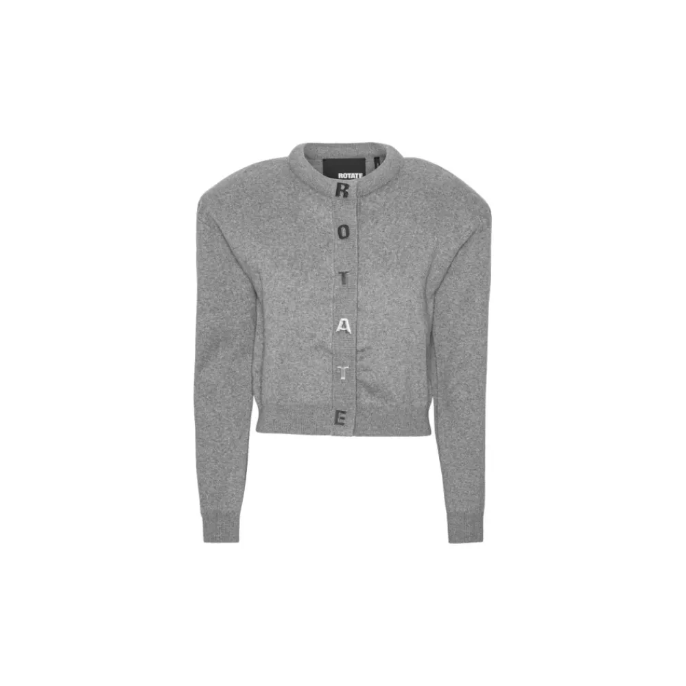 ROTATE Birger Christensen Striktrøjer & Sweatere*Firm Knit Cardigan Grå