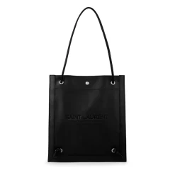 Saint Laurent Indkøbstasker*Flad Crossbody Taske Læder Sort