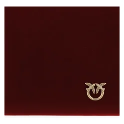 PINKO Clutch*Flad læder clutch med Love Birds-logo Rød