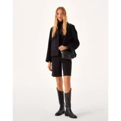 Kazar Støvler*Flad læder støvler med slip-on design Sort