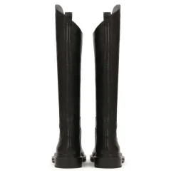 Kazar Støvler*Flad læder støvler med slip-on design Sort