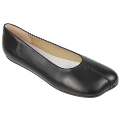 MM6 Maison Margiela Ballerina Sko*Flade Læderballerina Sko Sort