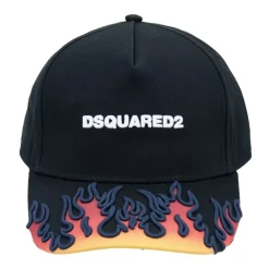 Dsquared2 Huer & Kasketter*Flamme Detalje Bomuld Baseball Kasket Sort