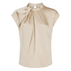 Neo Noir Bluser & Skjorter*Fleur Drapy Satin Bluse Beige