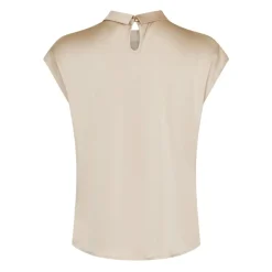 Neo Noir Bluser & Skjorter*Fleur Drapy Satin Bluse Beige