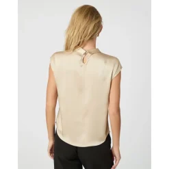 Neo Noir Bluser & Skjorter*Fleur Drapy Satin Bluse Beige