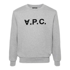 A.P.C. Sweatshirts*Flocked Logo Sweatshirt Grå