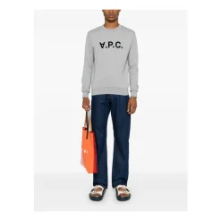 A.P.C. Sweatshirts*Flocked Logo Sweatshirt Grå