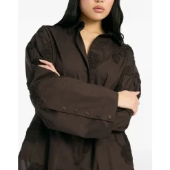 ROTATE Birger Christensen Bluser & Skjorter*Flower Oversized Shirt Brun