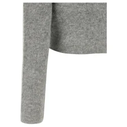 Self Portrait Striktrøjer & Sweatere*Fluffy Crystal Trim Cardigan Grå