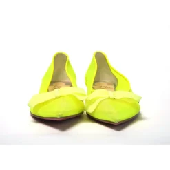Christian Louboutin Ballerina Sko*Fluro flad sko med spids tå Gul