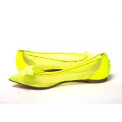 Christian Louboutin Ballerina Sko*Fluro flad sko med spids tå Gul