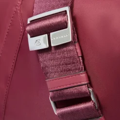 Piquadro Rejsetasker*Foldable duffel bag for women in fabric and leather pocket for Smart Tracker Rød