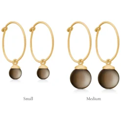 Frk. Lisberg Smykker*Forgyldt sterlingsølv Creoløreringe med røgkvarts Gul