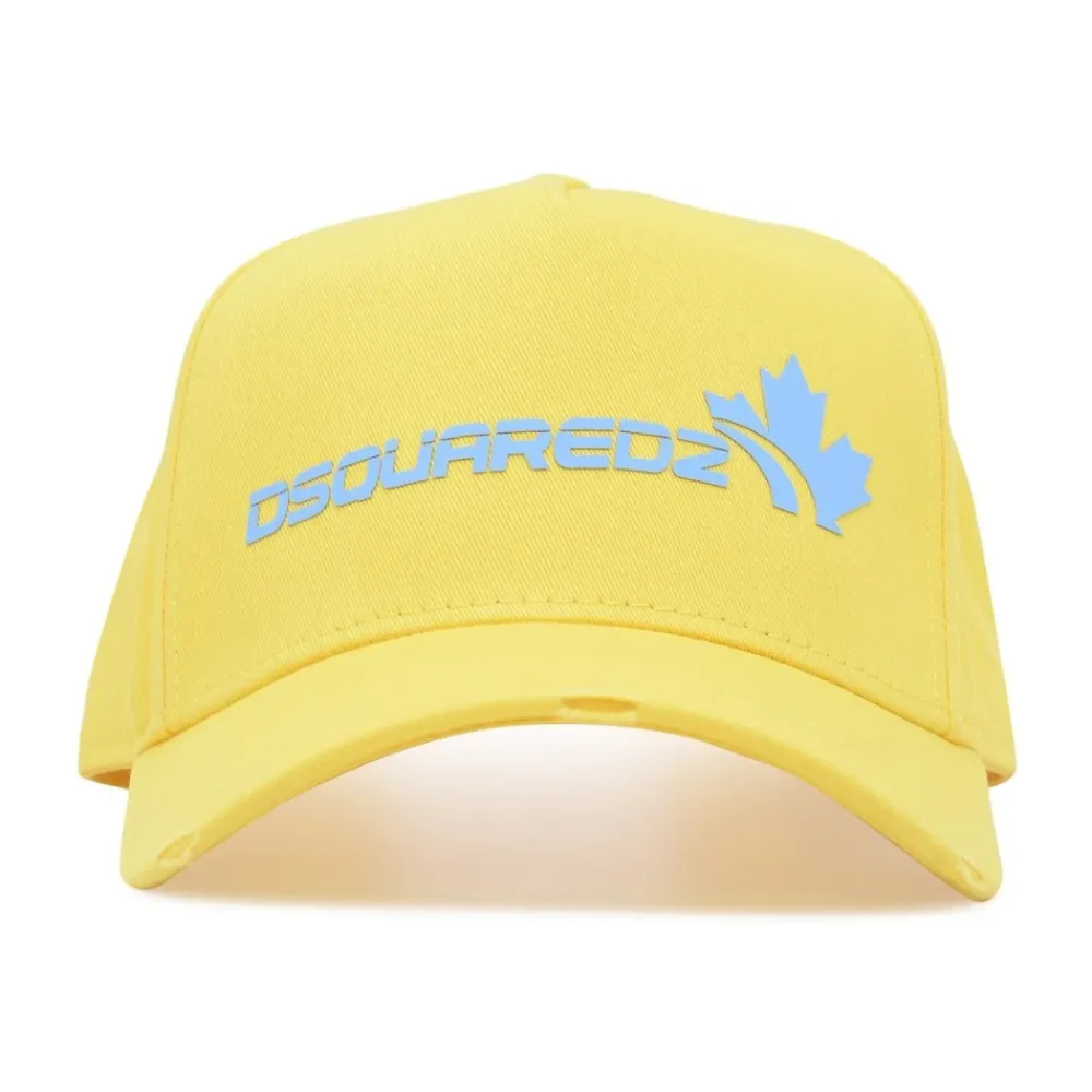 Dsquared2 Huer & Kasketter*Forvasket bomuld Maple Leaf cap Gul