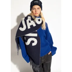Jacquemus Tørklæder*Fringe Logo Scarf Blå