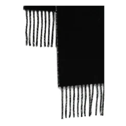 Jacquemus Tørklæder*Fringe Logo Scarf Sort