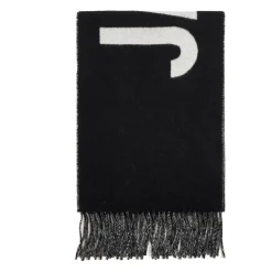 Jacquemus Tørklæder*Fringe Logo Scarf Sort