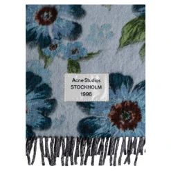 Acne Studios Tørklæder*Fringed Wool Scarf Blå