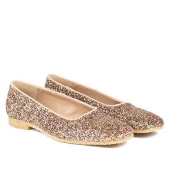 Angulus Ballerina Sko*Funklende Glitter Ballerina - Multi Glitter / Sand Multifarvet