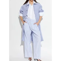 Rag & Bone Frakker*Gayle Striped Poplin Trench Coat Blå