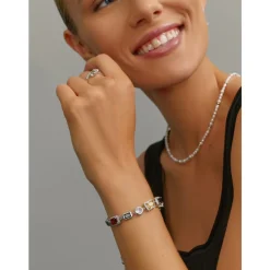 Nialaya Smykker*Gem Bracelet in Silver Grå