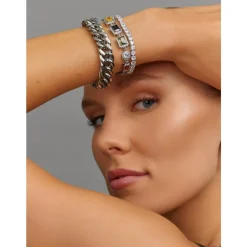 Nialaya Smykker*Gem Bracelet in Silver Grå